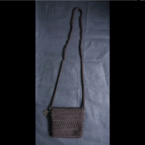 The Sak Cross Body Dark Brown Purse/Bag Crochet Kn - Picture 2 of 5